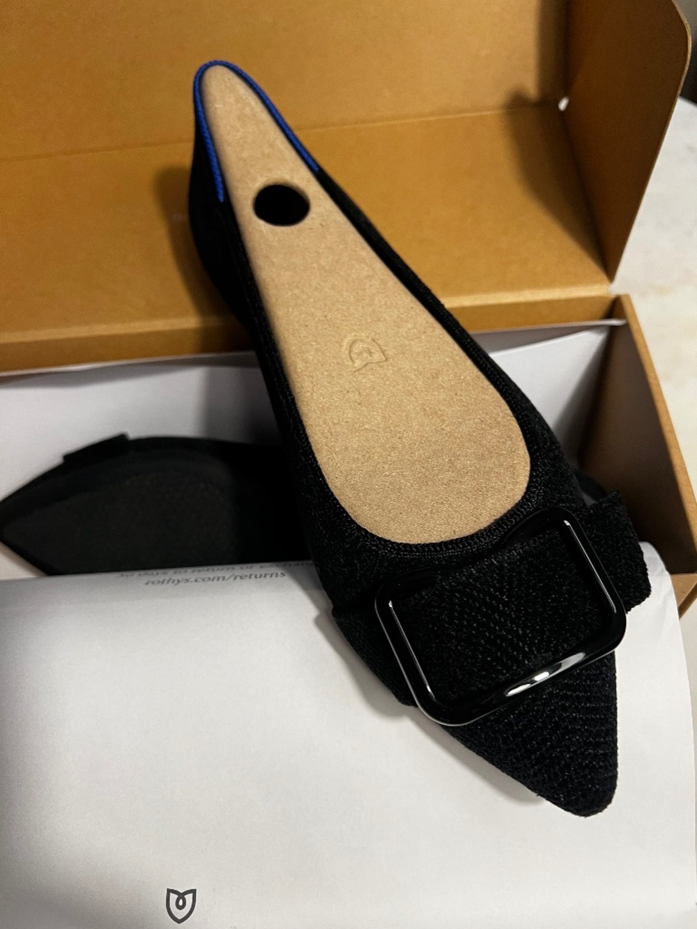 Rothy’s The Revelvet emblem point II Size 7.5 in Revelvet Black